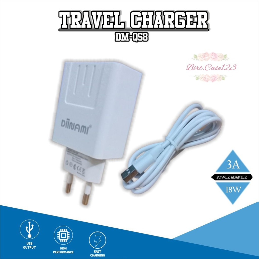 Q58 Charger DIINAMI Power 3A 18W Quick Charging TIPE C USB Fast Charging Port Smart Protection Garansi Resmi 1 Tahun BC6063