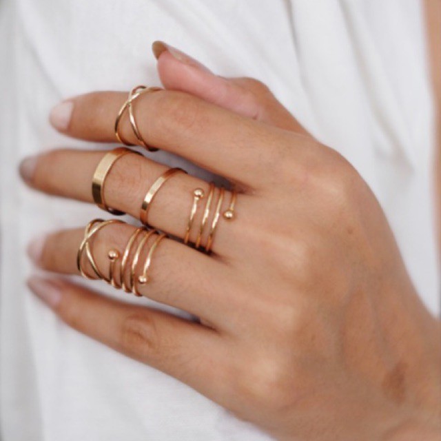 Karuka Set Rings (gold &amp; black)