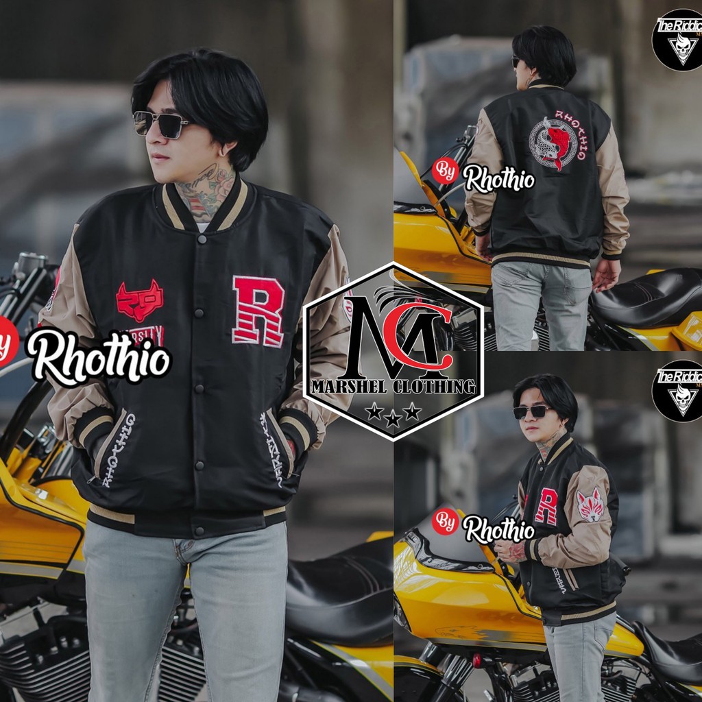 RCL - JAKET VARSITY FULL BORDIR RHOTHIO PARASUT SUPER TASLAN QUALITY PREMIUM PRIA M.L.XL