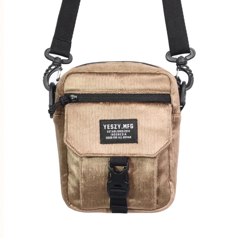 YESZY.MFG Shoulder Bag Buckle Corduroy Light Brown