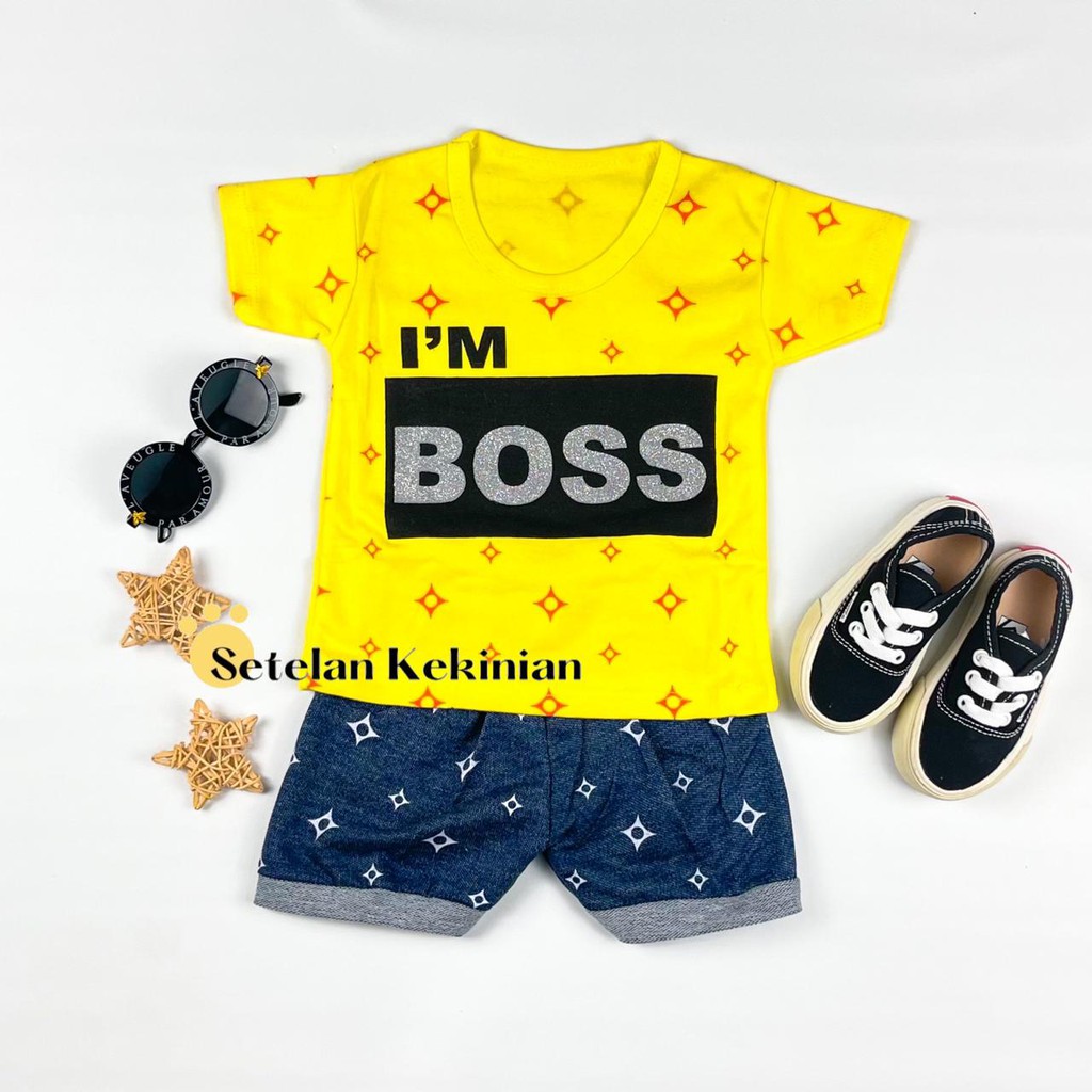 [SK] Setelan Rumah Anak Laki Laki Baju Bayi 6 - 12 Bulan Set Baby Boy Baju Anak Rumahan Keren Kasual