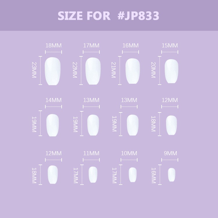 24 PCS False Nail #JP833 High Quality | Kuku Palsu Doff / Matte | Waterproof