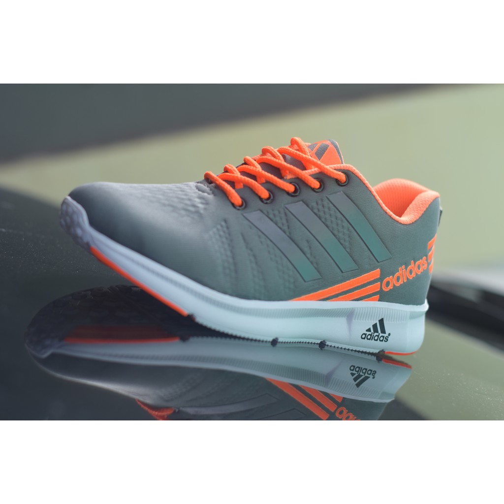 SEPATU ADIDAS NEO RUNNING ABU ORANGE