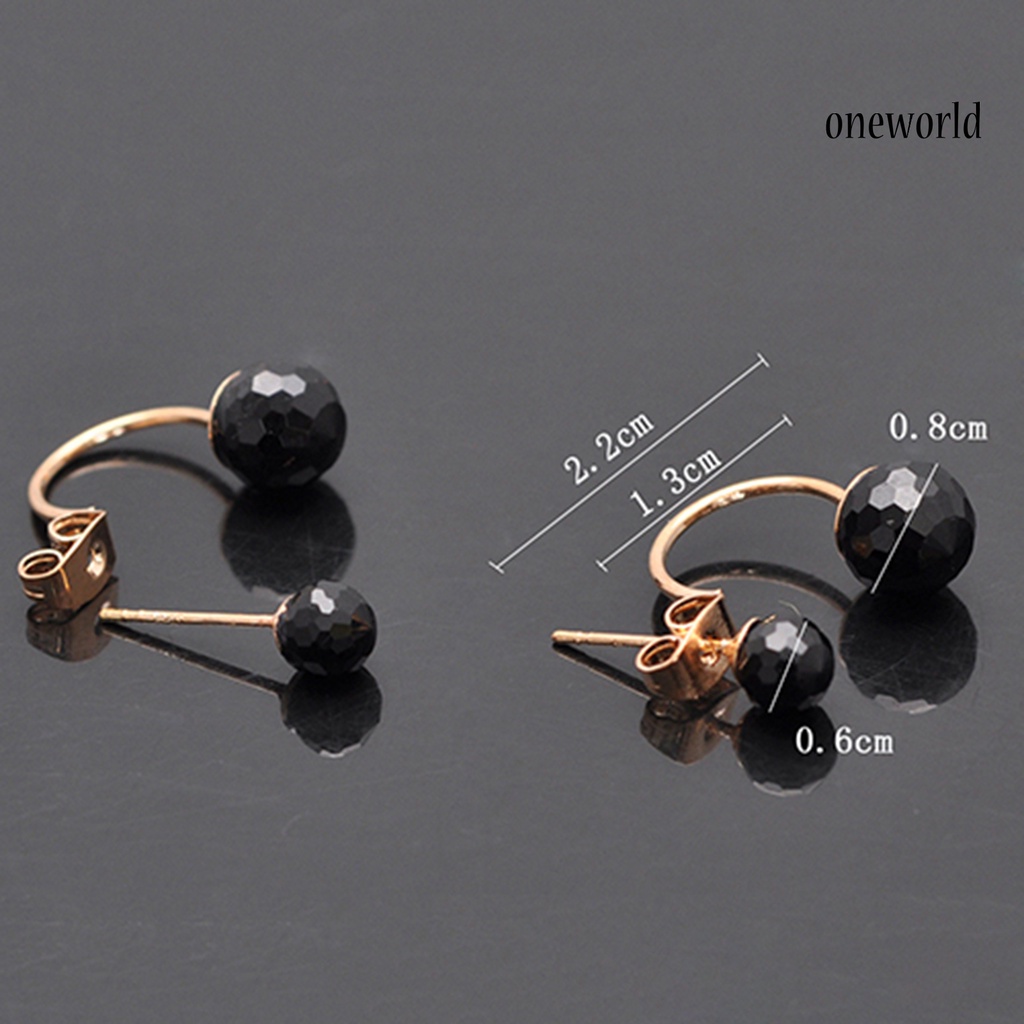 OW@ Earrings Double Balls Design Lightweight Piercing Easily Match Dangle Earrings for Party