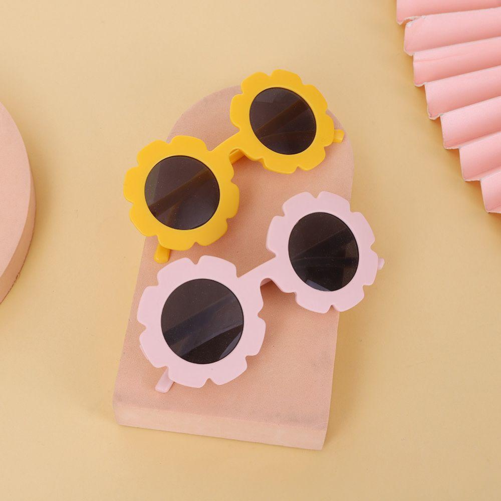 NEEDWAY Kacamata Anak UV400 Indah Anak Kacamata Hitam Anak Laki-Laki Perempuan Balita Bayi Mainan Sun Flower Bulat Novelty Mainan