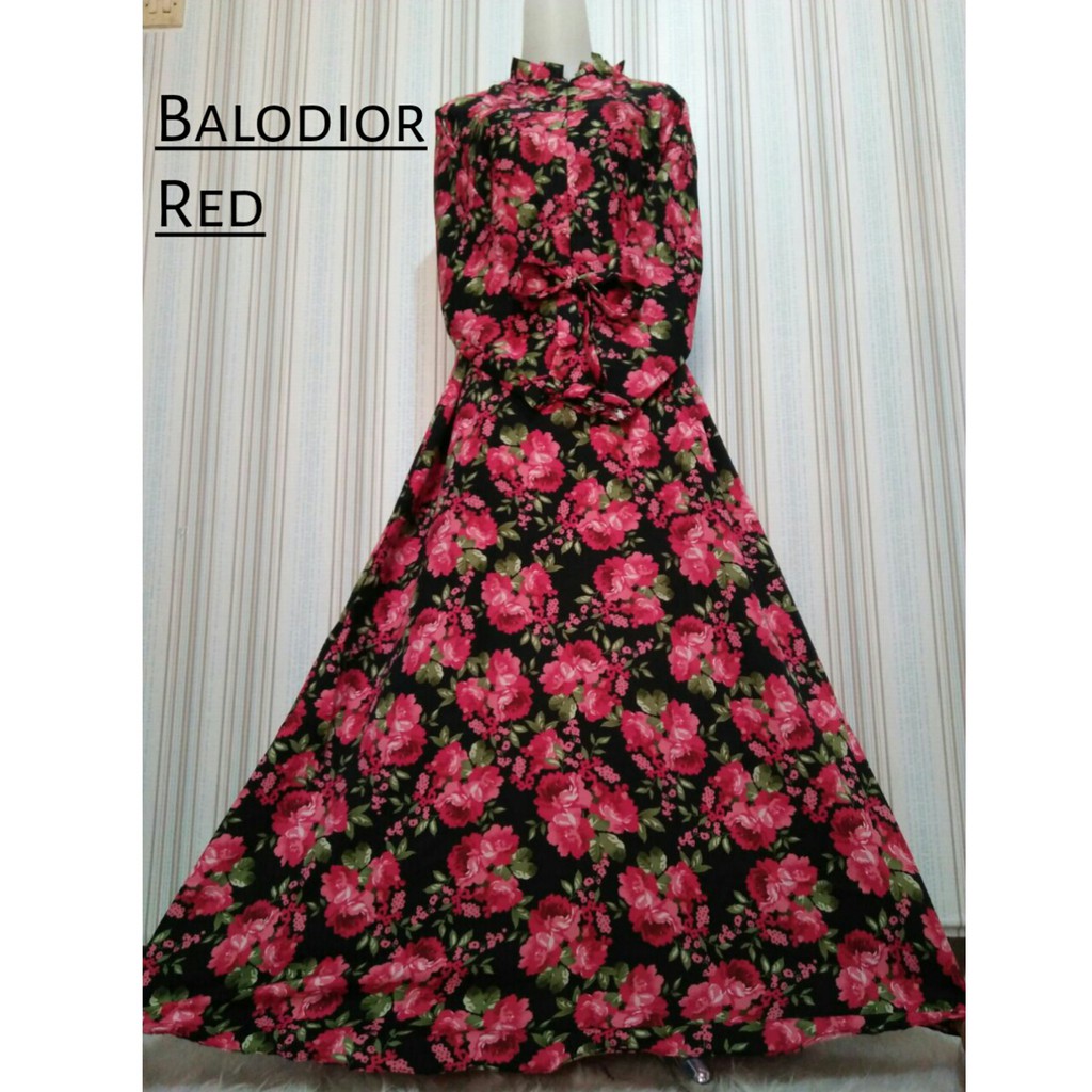 Gamis balodior flower rose leave baloteli motif  bunga muslilm syari busana wanita maxidress mawar