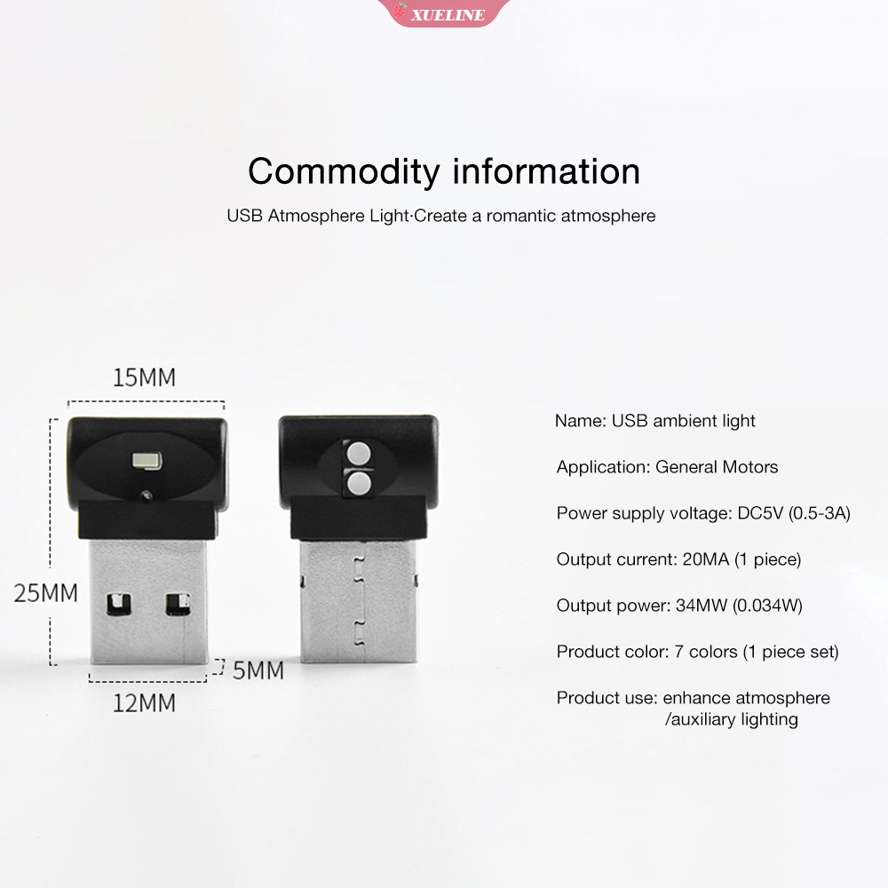 Lampu Led Mini Usb 7 Warna Untuk Interior Mobil