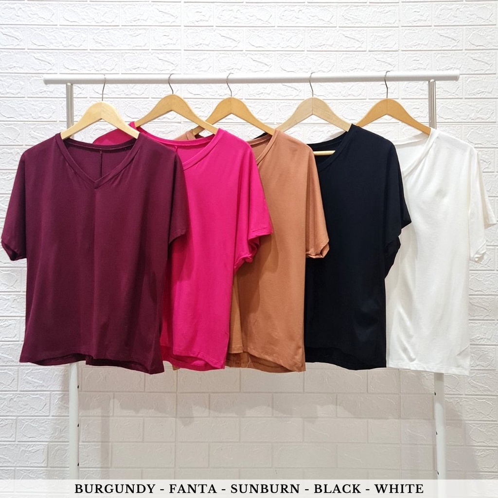 3561 agatha vee oversized zeta top kaos big size kaos polos