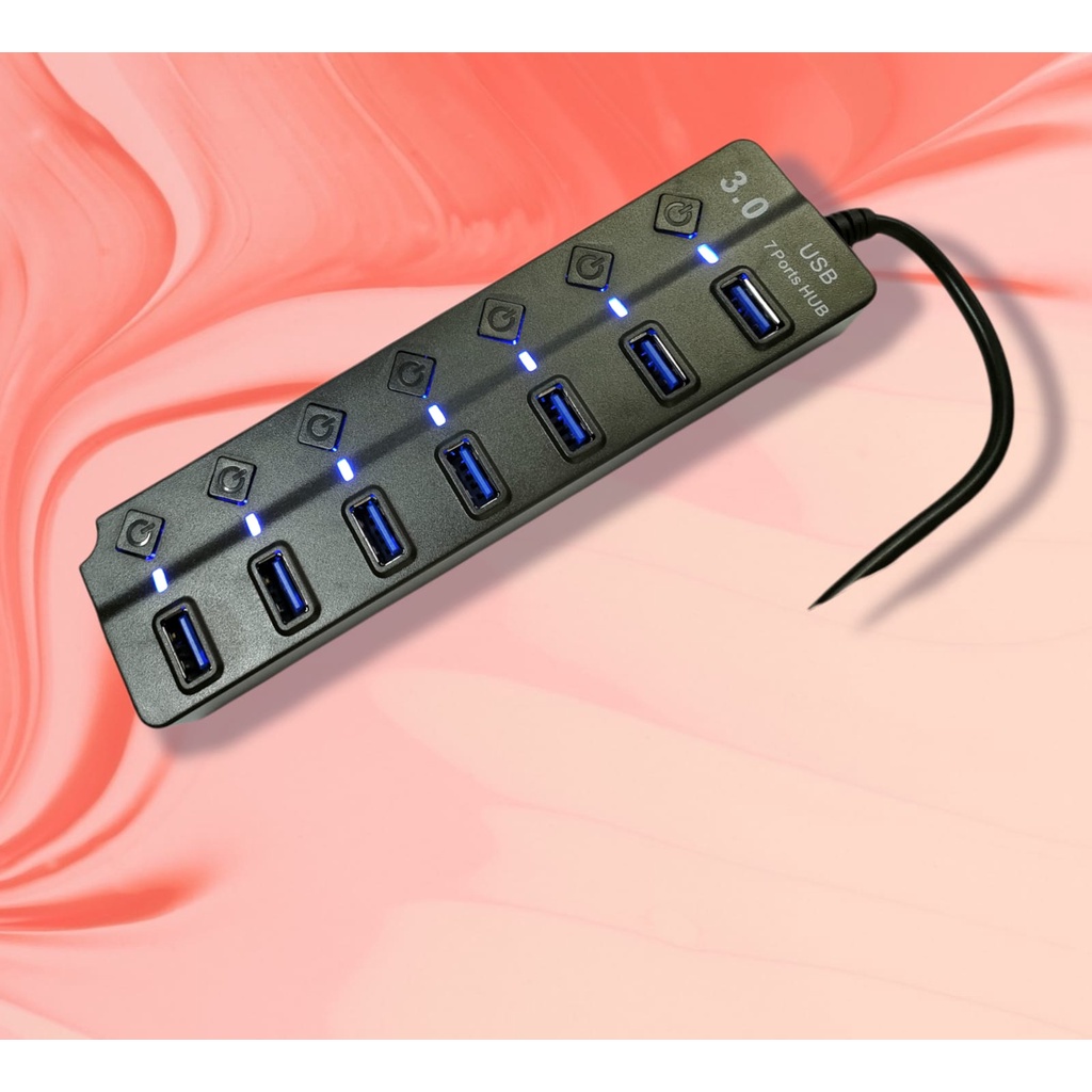 Usb 3.0 hub 7 port switch on-off 5Gbps 30cm cable with Dc 5v power 507