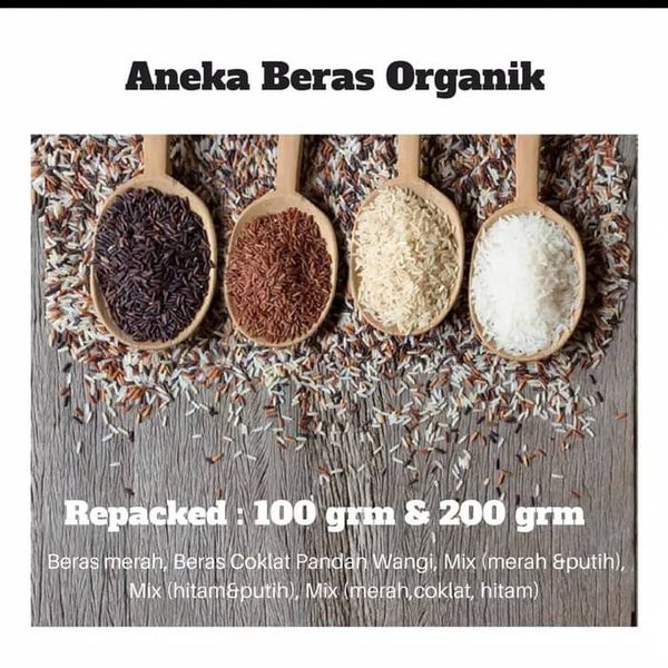 Lingkar Organik Beras Organik MPASI Kemasan 100gr ( Beras MERAH, PUTIH, HITAM, COKLAT &amp; MIX )