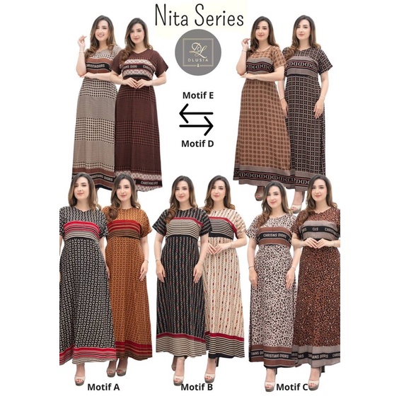 Daster Arab Dlusia NITA SERIES Dress Rayon motif Branded Original By Dlusia