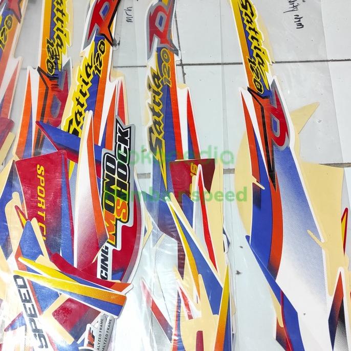 

sticker stiker satria lumba kotak petak merah putih model ori