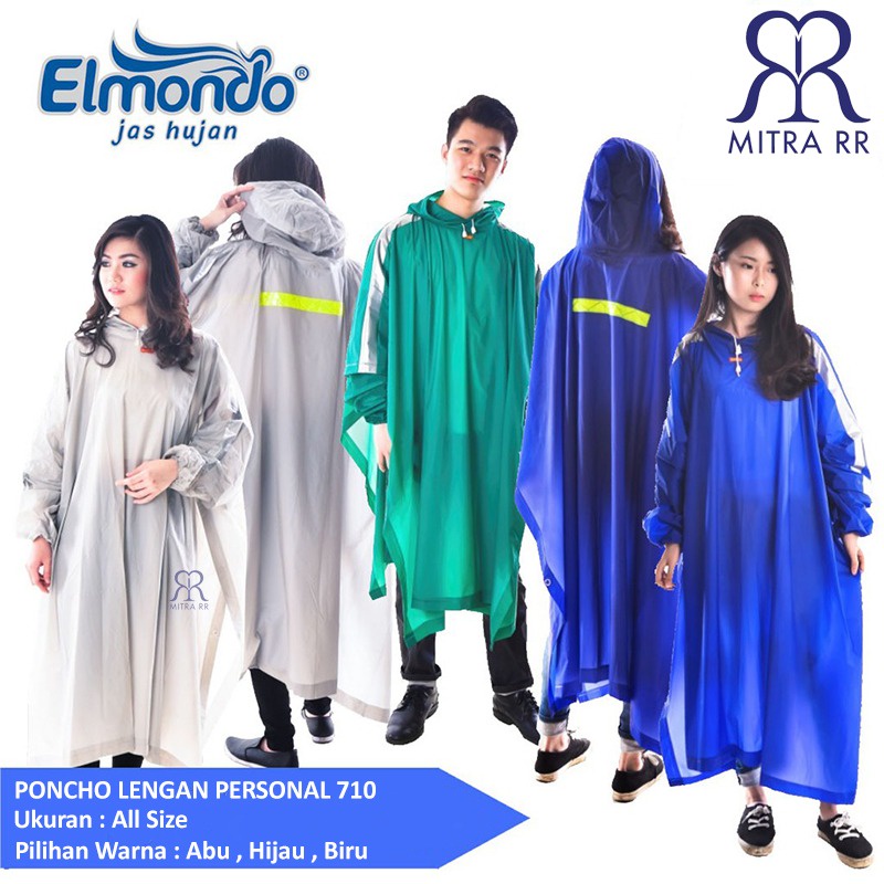 Jas Hujan Poncho Lengan Elmondo Personal 710 Ponco Dewasa Pria Wanita