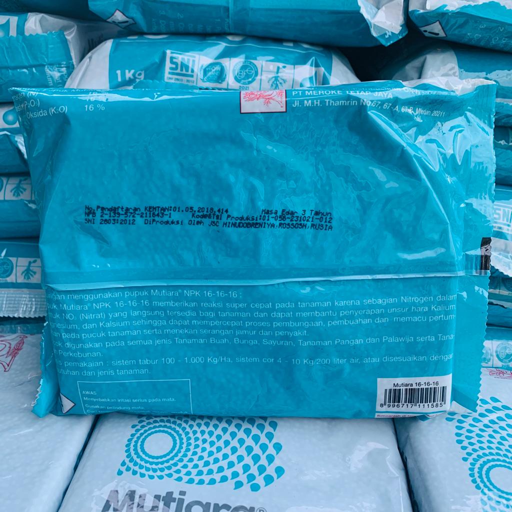 Pupuk NPK Mutiara 16 16 16 Meroke Kemasan Original 1 KG