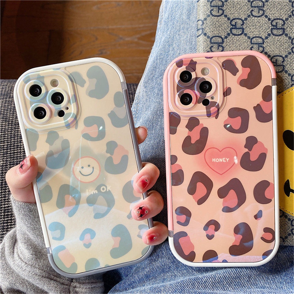 Soft Case Silikon Desain Leopard Untuk IPhone 12 13 11 Pro Max X Xs Max Xr Kxbk