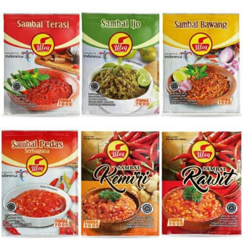 Sambal sambel cabe cabai uleg finna terasi bawang ijo hijau pedas SACHET kecil