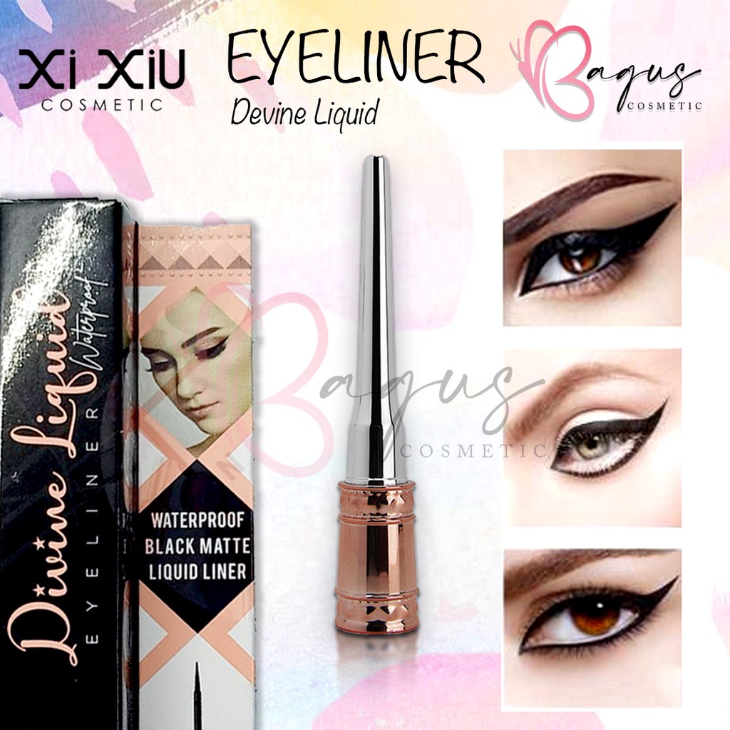 ⭐BAGUS⭐ XI XIU EYELINER DIVINE LIQUID - Eye Liner Cair Divane Matte - Waterproof 4gr