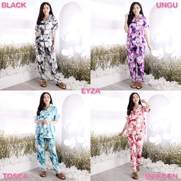 Set Piyama Tie Dye CP Collection 5 Baju Tidur Rosei Eyza Myda Dara & Caris / Motif Tie Dye-3