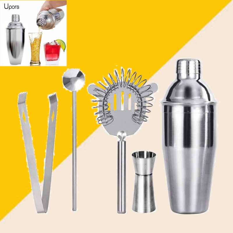 5 In 1 Bartender Drink Bar Set Cocktail Shaker Stainless Steel 550ml - Ba017<br />