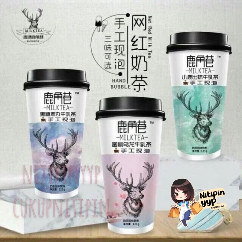 [3 VARIAN] The Alley LUJIAOHANG Milk Tea, Susu The Alley Lu Jiao Hang Milk Tea Cup (123gr)