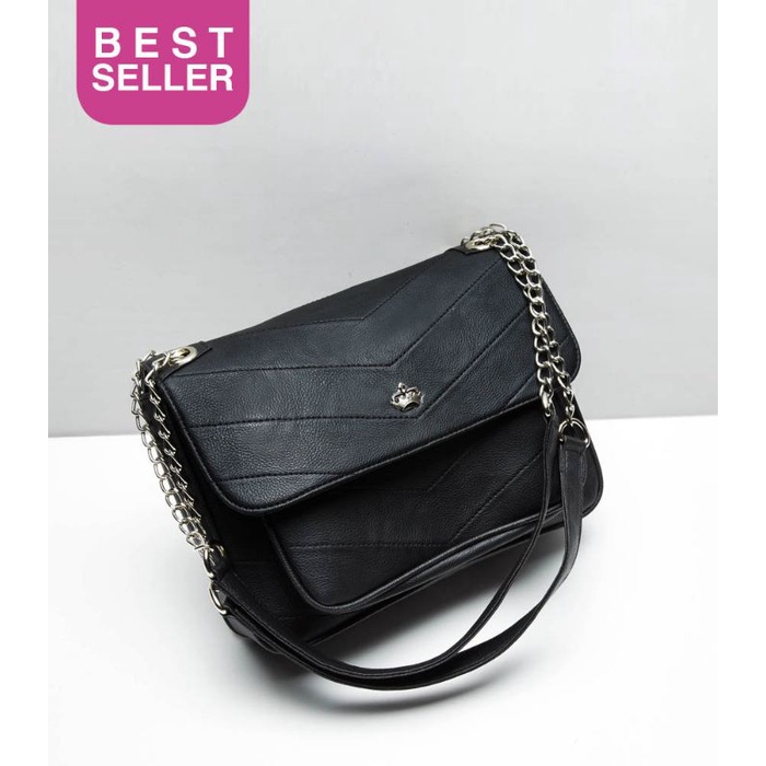 TAS ALMANDA BLACK SOPHIE MARTIN PARIS ORIGINAL TERBARU TALI RANTAI ELEGAN