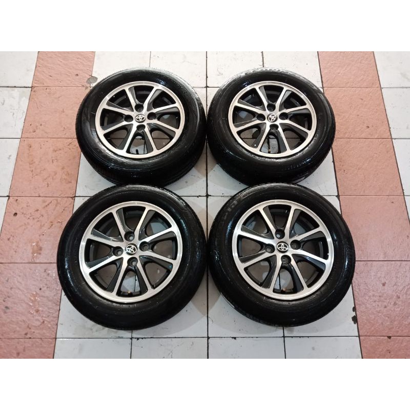 VELG MOBIL SEKEN STANDAR TOYOTA CALYA R14 PCD 4X100 + BAN BRIDGESTONE 175/65 R14