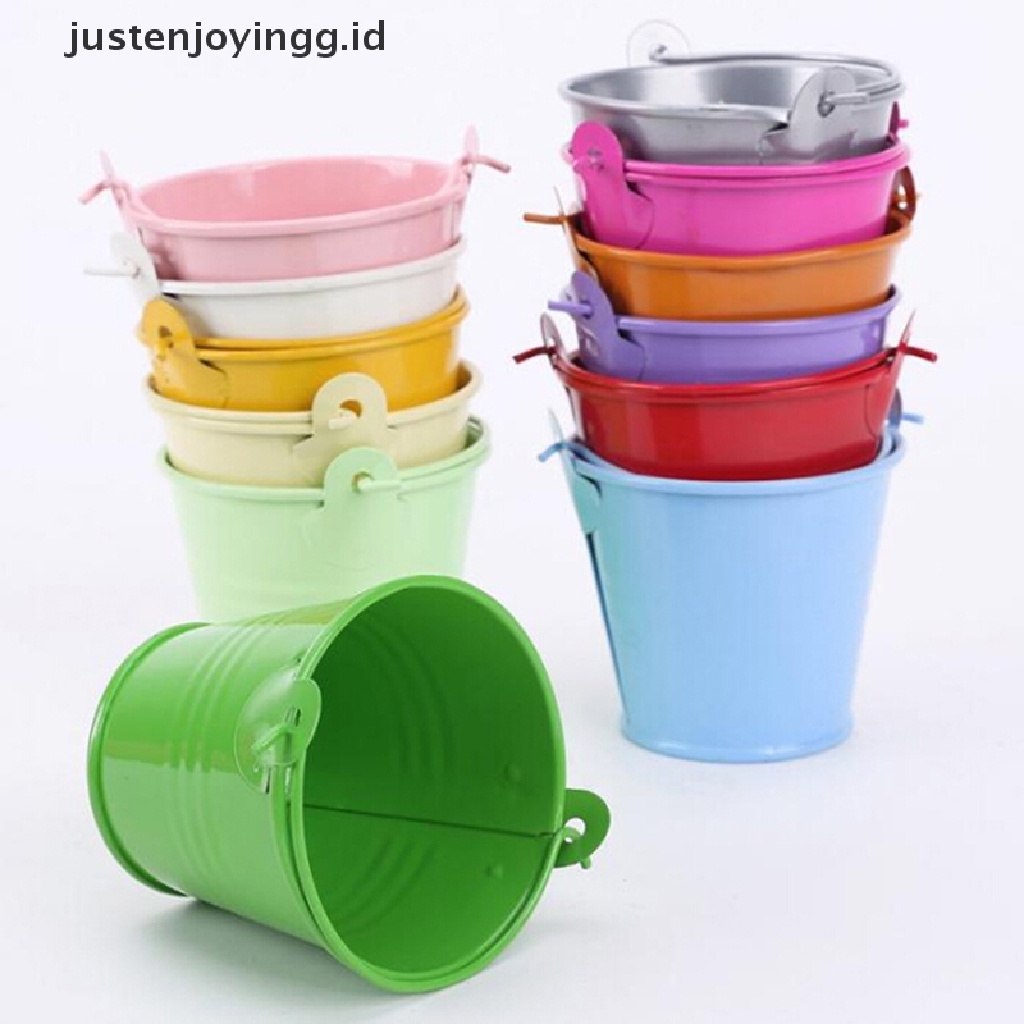 // justenjoyingg.id // Mini Metal Colorful Bucket Candy Keg Pails Wedding Party Favors Decoration DIY ~