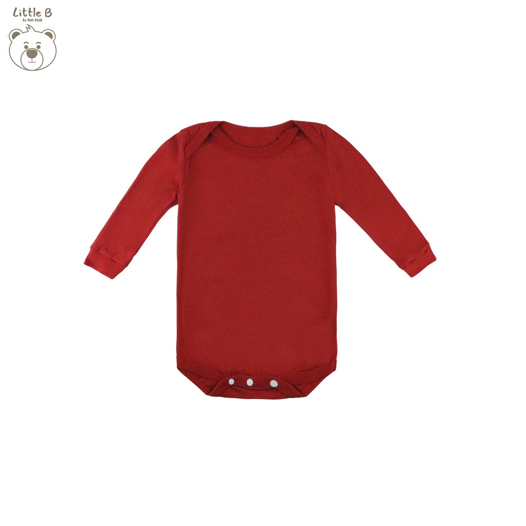 Little B By MacBear Jumper Bayi Unisex Basic Collection Little Boly Newborn - 12 bulan-Terracotta