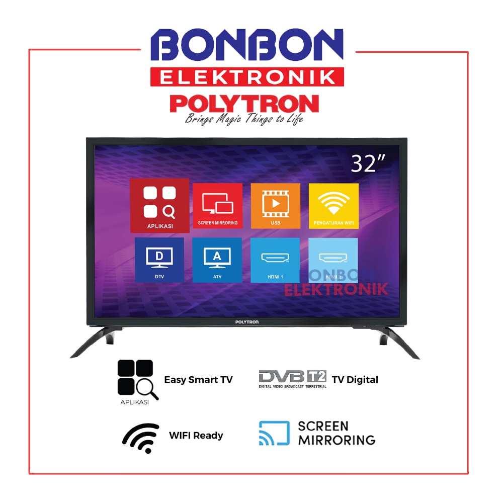 Polytron Led Easy Smart Digital Tv 32 Inch Pld 32Mv1859