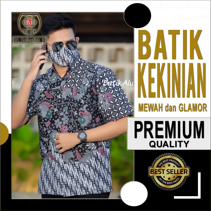 Baju Batik Pria Lengan Pendek Premium Keris Prabuseno Solo Prabu Cowok Handara Laki Laki  Rianty Mew
