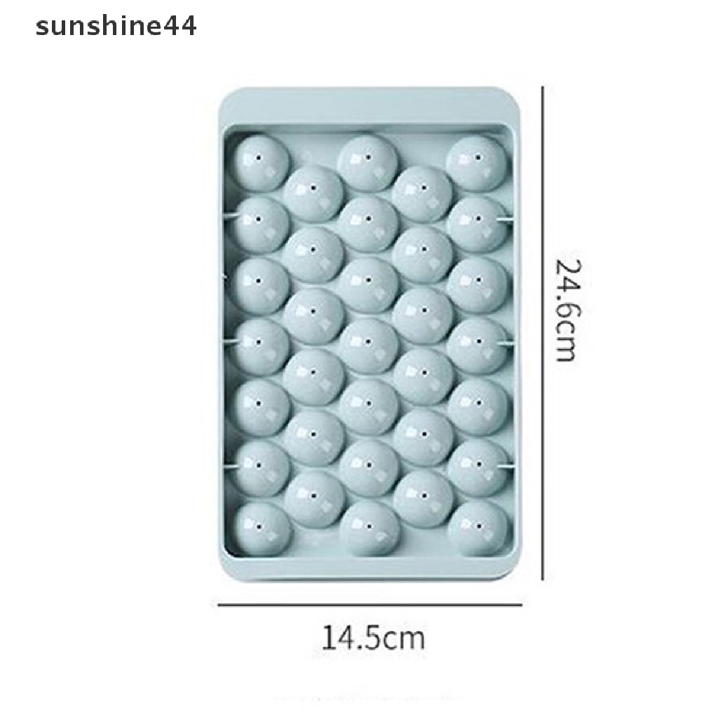 Sunshine Cetakan Es Batu Bentuk Bulat Bahan Plastik Dengan Tutup Untuk Kulkas