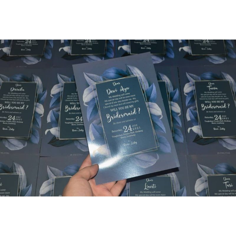 Bridesmaid Card Custom Navy