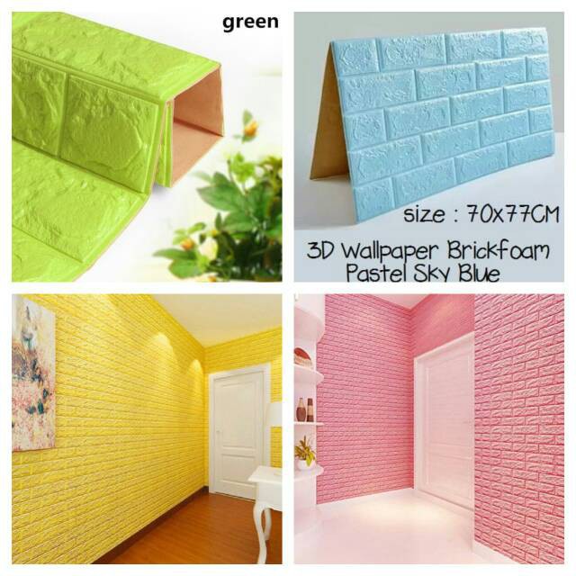 3D Wallpaper Dinding Foam Batu Bata Ukuran 77cm X 70cm 3D Wallpaper Dinding Foam Batu Bata Ukuran 77cm X 70cm