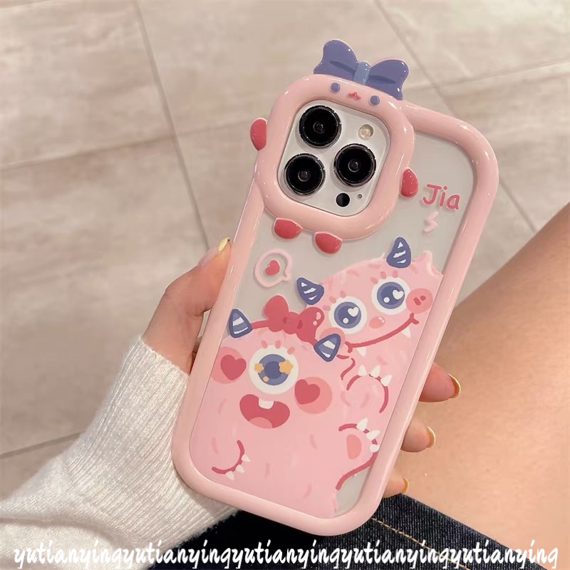 Soft Case TPU Motif Kartun Monster 3D Untuk IPhone 11 13 12 14 Pro MAX XR 6 6S 7 8 14 Plus X XS MAX SE 2020