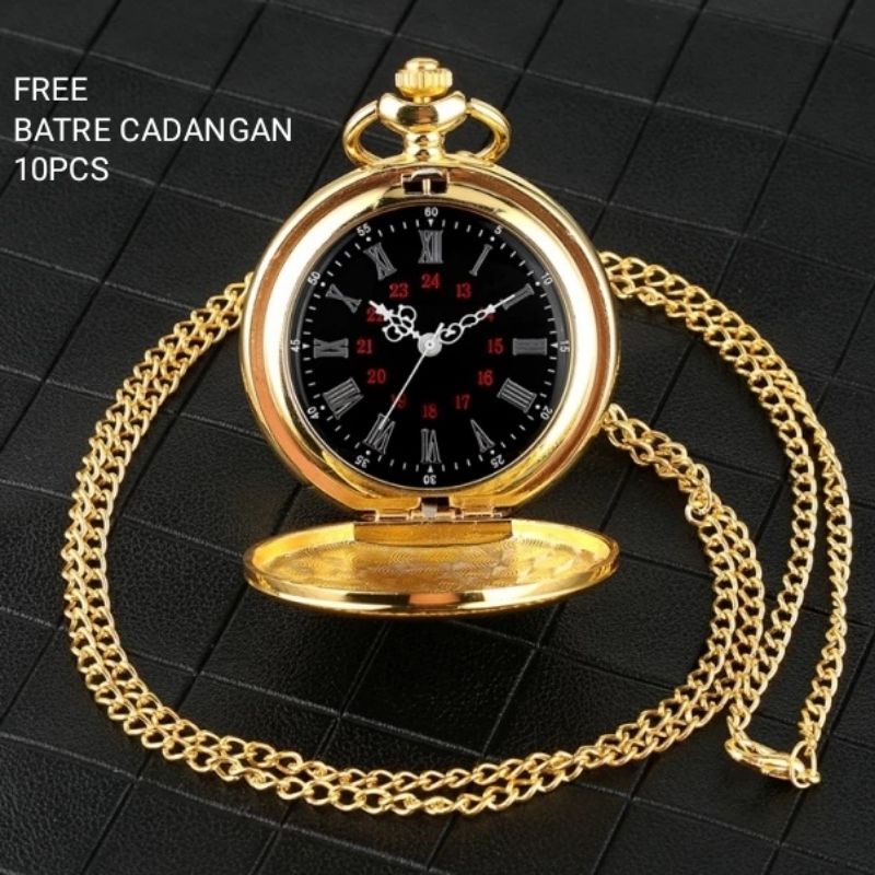 KADO PERNIKAHAN ULTAH ULANG TAHUN PRIA WANITA UNISEX QUARTZ UNIK ANTIK POCKET WATCH WARNA GOLD