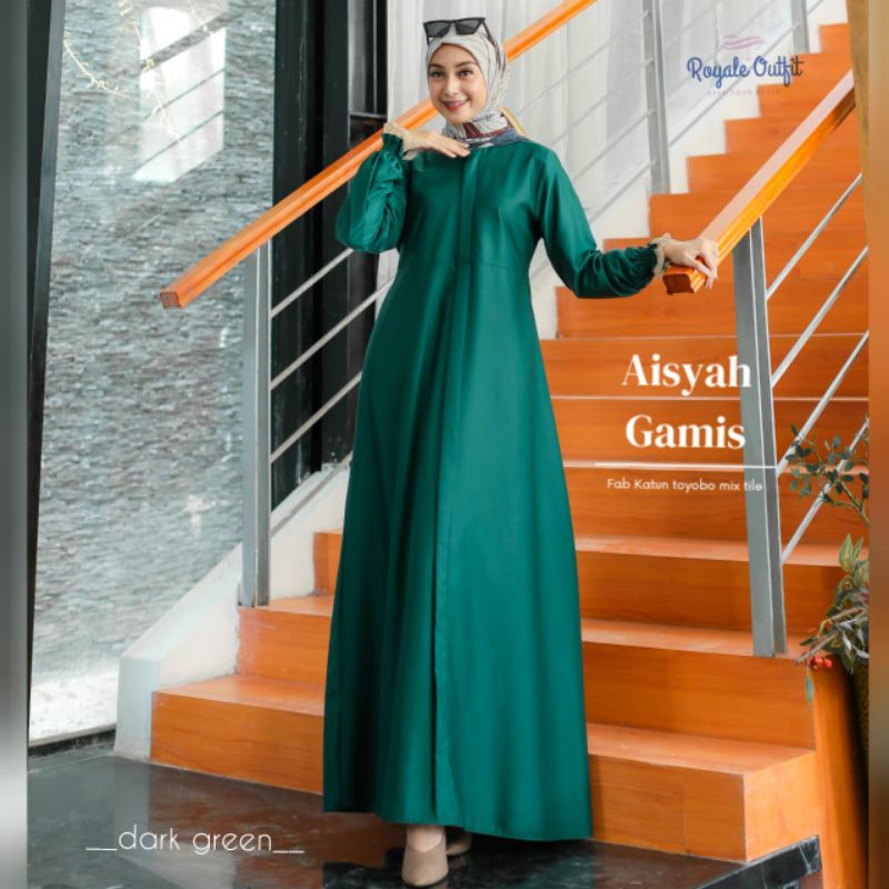 Aisyah|gamis s-xxxl polos|gamis toyobo|gamis busui|gamis abaya|ori royale