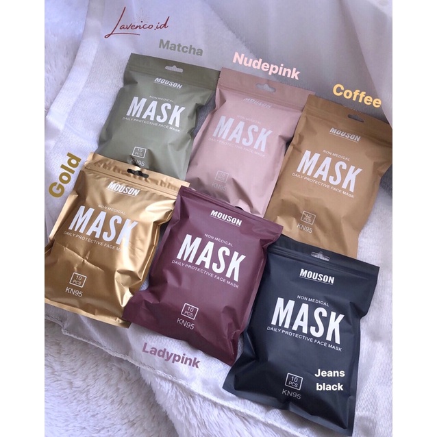 MASKER KN95 5ply MOUSON CAREION warna lengkap 1pack isi 10pcs