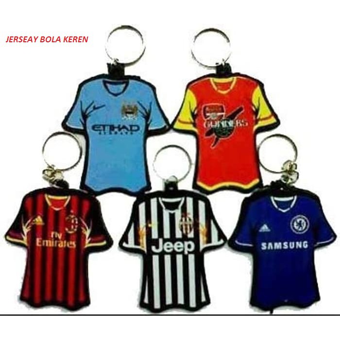 Grosir Souvenir Termurah 100 Pcs Gantungan Kunci Motif  Baju Kaos Tim Sepak Bola Free Tx Card Free B