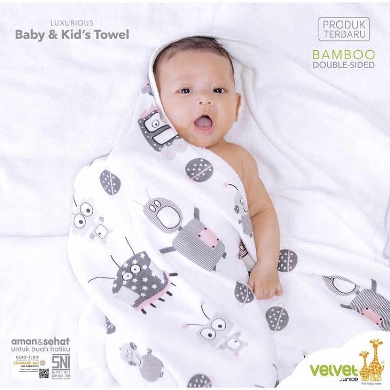 Ohanababy.id VELVET JUNIOR BABY & KID'S BAMBOO DOUBLE SIDED TOWEL / HANDUK BAYI-4