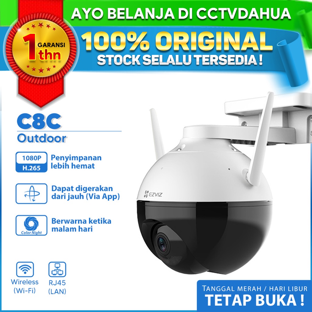 Ezviz C8C Pro AI 1080P Color Night PT Wireless IP Camera CCTV Outdoor