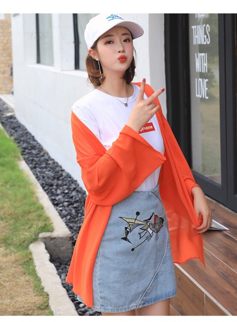 CARDIGAN PLAIN KOREA LUARAN SIFON TRANSPARAN OUTER POLOS CHIFFON