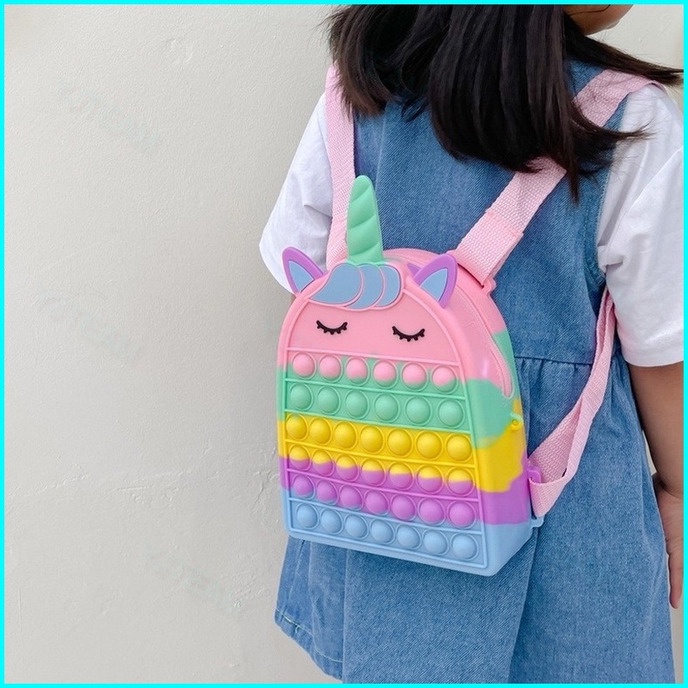 TAS Pop It Unicorn Ransel Anak Perempuan Anak Laki-laki Tas Sekolah Pop Tas Sekolah Anak