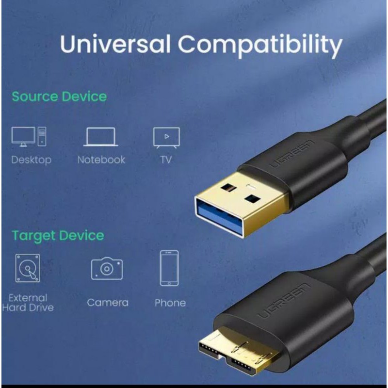 Ugreen Kabel Micro B Usb 3.0 A to Usb 3.0 for Samsung/Hardisk External