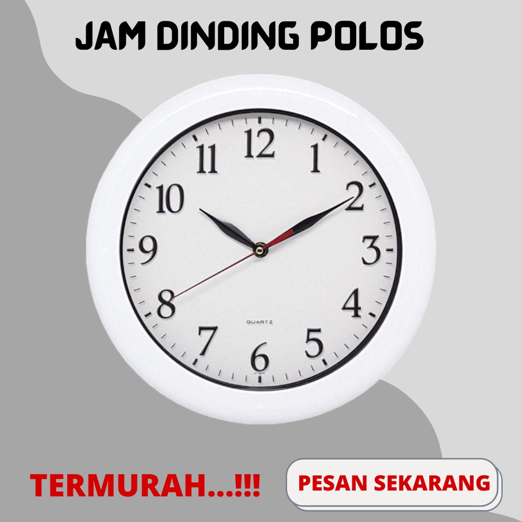 JAM DINDING BESAR [DICEK SEBELUM DIKIRIM GRATIS PAKING BUBBLE] JAM DINDING POLOS DIAMETER 30CM