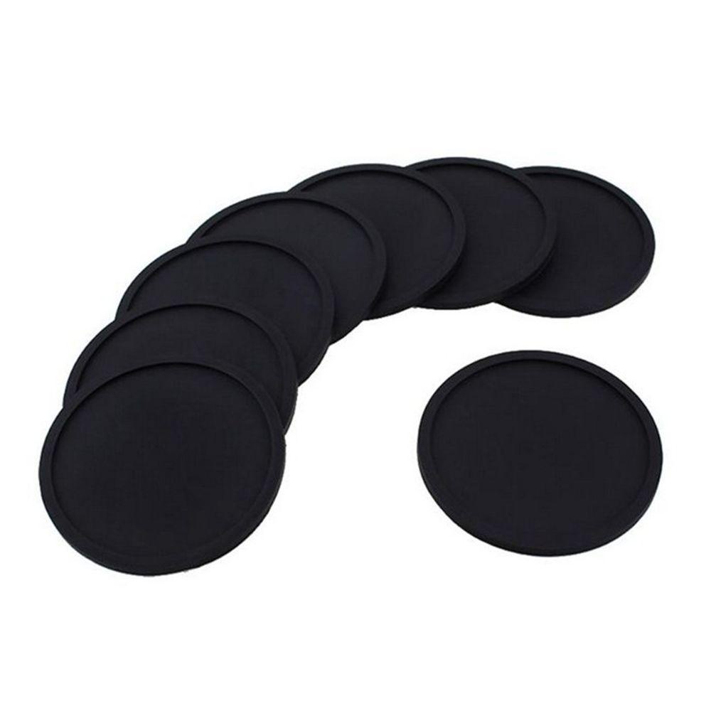 NICKOLAS1 Cup Mat Creative Black Soft Glass Bulat Aman Tebal Tatakan Minuman Tatakan Gelas Meja Cangkir