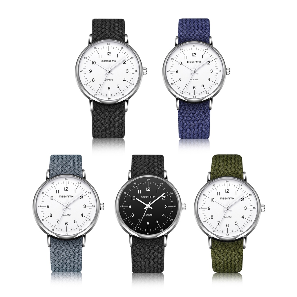 Jam tangan pria wanita simple elegant strap Nylon Anti air