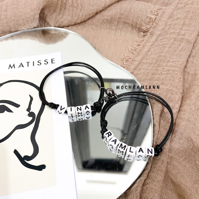 GELANG NAMA DADU COUPLE MAGNET / GELANG COUPLE MAGNET / HARGA SUDAH DAPAT 2 GELANG