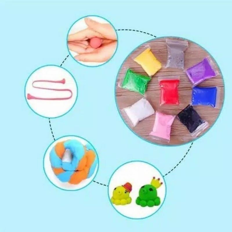 Ecer Satuan Air Dry Magic Clay 1pcs Mainan Anak Light Polymer Main Edukatif Plastisin Malam DIY Bahan Prakarya Craft Dough Doh Murah Berkualitas Kering Tanpa Oven High Quality Warna Warni Adonan Slime Super Soft Lembut Eceran Grosir Prakarya Malang