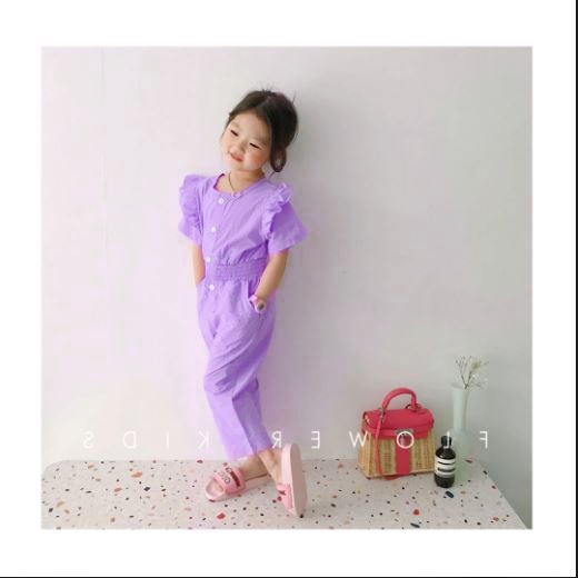 Tokomilkan - Jumpsuit Baju Anak Perempuan FLOWLY JUMSUIT KIDS Umur 1 - 6 Tahun