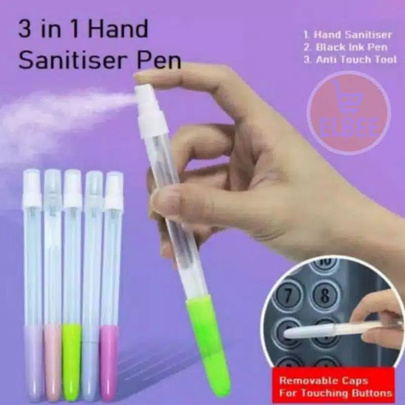 pulpen pen + hand sanitizer spray botol kosong